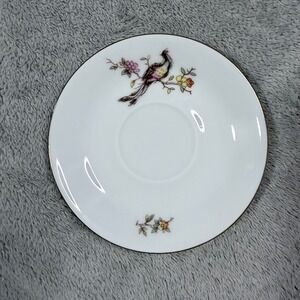VTG Kahla German Democratic Republic Saucer Bird Floral Gold Trim Porcelain